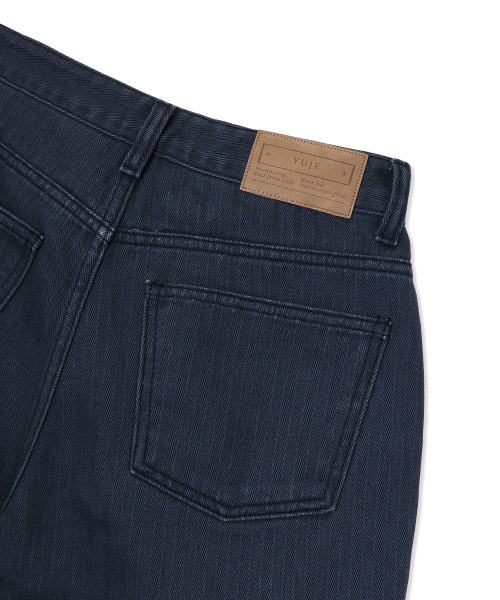 Yuje（ユジェ）の「HERRINGBONE STRAIGHT PANTS (Midnight Blue, 3size)（その他パンツ・レディース・ダークブルー・SMALL/MEDIUM/LARGE）」の6枚目の写真
