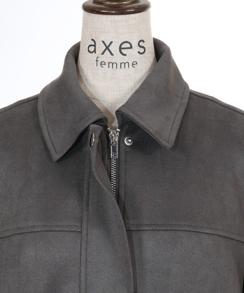 axes femme(アクシーズファム)の「カットスエードブルゾン(その他アウター・レディース・チャコール/ベージュ・FREE)」の16枚目の写真