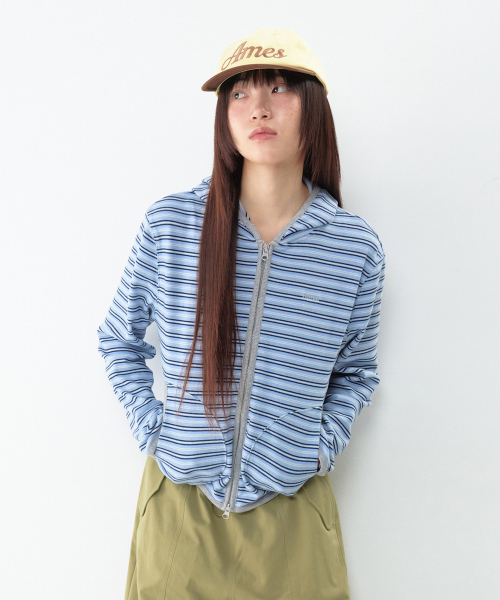 AMESWORLDWIDE(アメスワールドワイド)の「ストライプ ソフトフーディ ジップアップ ブルー(パーカー・レディース・その他・SMALL/MEDIUM)」の10枚目の写真