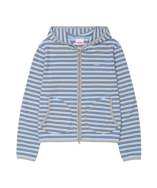 AMESWORLDWIDE(アメスワールドワイド)の「ストライプ ソフトフーディ ジップアップ ブルー(パーカー・レディース・その他・SMALL/MEDIUM)」の12枚目の写真