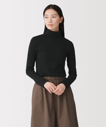 婦人 起毛フライス編みタートルネック長袖Tシャツ