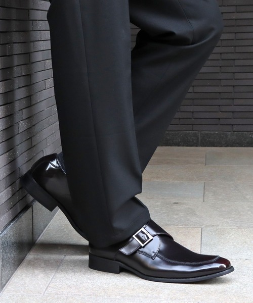 ZINC（ジンク）の「ZINC / 本革  モンクストラップシューズ  ビジネスシューズ（5874）（ドレスシューズ・メンズ・ブラック/ダークブラウン/ライトブラウン/ワインレッド・42/44/40/39/45/43/41/46）」の4枚目の写真