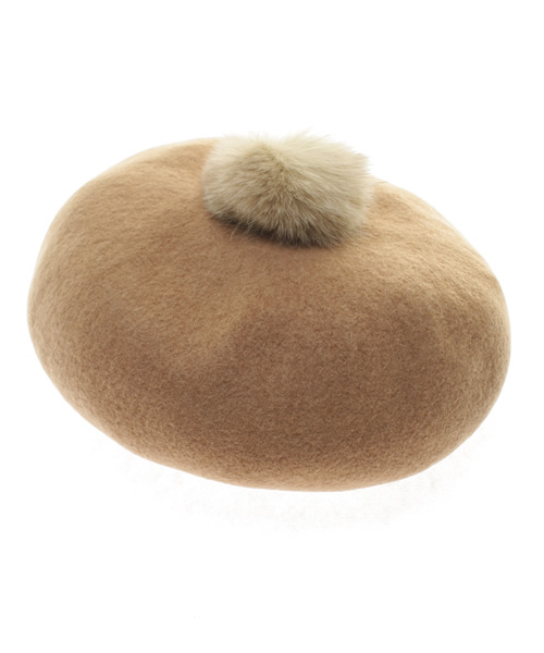 BEAUTY&YOUTH UNITED ARROWS（ビューティーアンドユースユナイテッドアローズ）の「BY フェルトファー ベレエ帽 ◆（ハンチング/ベレー帽・レディース・ダークグレー/ベージュ/ピンク・フリー）」の2枚目の写真