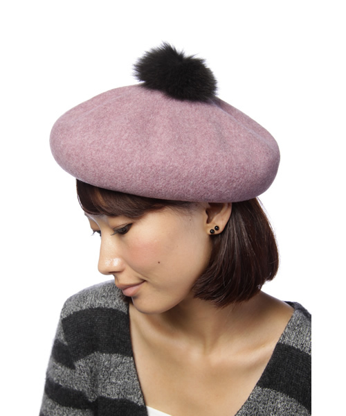 BEAUTY&YOUTH UNITED ARROWS（ビューティーアンドユースユナイテッドアローズ）の「BY フェルトファー ベレエ帽 ◆（ハンチング/ベレー帽・レディース・ダークグレー/ベージュ/ピンク・フリー）」の4枚目の写真