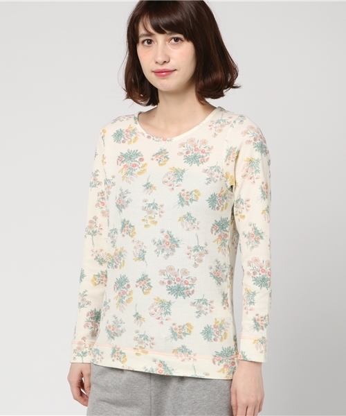 Kid Blue キッドブルー の キッドブルー ワッフルハーバリウムプリント 長袖トップス Krhn533 Kidblue Tシャツ カットソー Wear