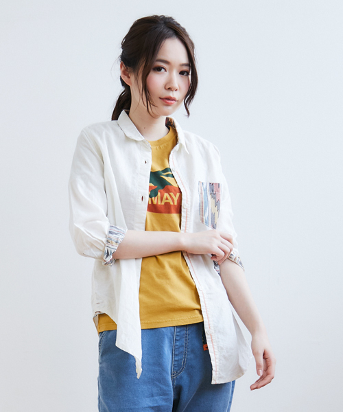 Kriff Mayer Lady S Collection クリフメイヤーレディースコレクション の 綿麻シャンブレー7分丈シャツ 半端袖 7分 袖 シャンブレー シャツ レディース シャツ ブラウス Wear