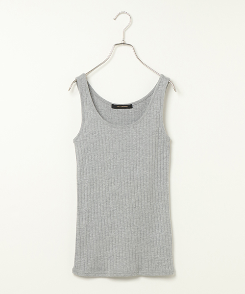 VENCEEXCHANGE（ヴァンスエクスチェンジ）の「ベーシックワイドリブタンクトップ（タンクトップ・レディース・オレンジ/イエロー/ネイビー/パープル/グレー/ブラック/オリーブ/オフホワイト・MEDIUM）」の4枚目の写真