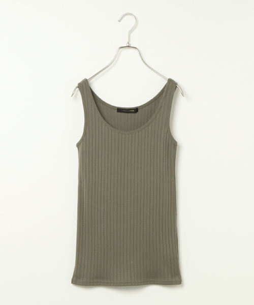 VENCEEXCHANGE（ヴァンスエクスチェンジ）の「ベーシックワイドリブタンクトップ（タンクトップ・レディース・オレンジ/イエロー/ネイビー/パープル/グレー/ブラック/オリーブ/オフホワイト・MEDIUM）」の5枚目の写真