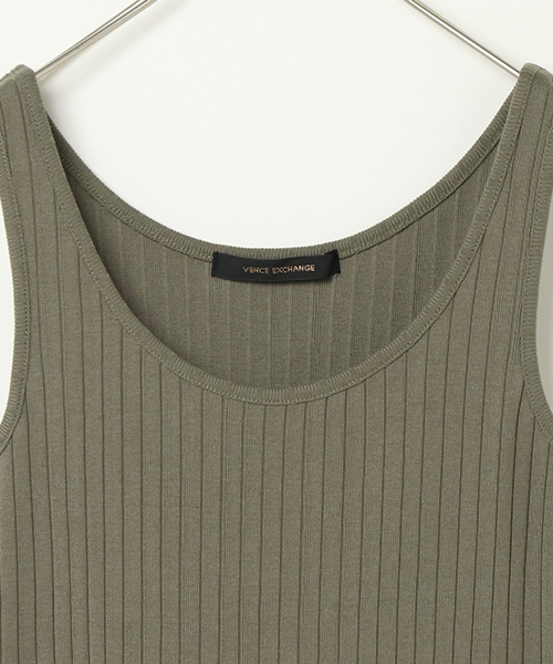 VENCEEXCHANGE（ヴァンスエクスチェンジ）の「ベーシックワイドリブタンクトップ（タンクトップ・レディース・オレンジ/イエロー/ネイビー/パープル/グレー/ブラック/オリーブ/オフホワイト・MEDIUM）」の16枚目の写真