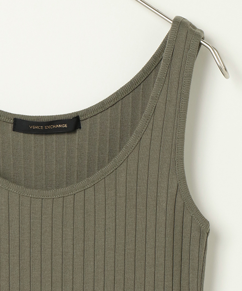 VENCEEXCHANGE（ヴァンスエクスチェンジ）の「ベーシックワイドリブタンクトップ（タンクトップ・レディース・オレンジ/イエロー/ネイビー/パープル/グレー/ブラック/オリーブ/オフホワイト・MEDIUM）」の15枚目の写真