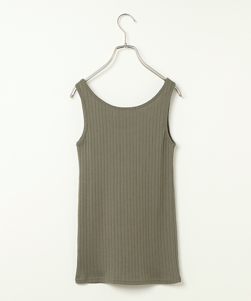 VENCEEXCHANGE（ヴァンスエクスチェンジ）の「ベーシックワイドリブタンクトップ（タンクトップ・レディース・オレンジ/イエロー/ネイビー/パープル/グレー/ブラック/オリーブ/オフホワイト・MEDIUM）」の13枚目の写真