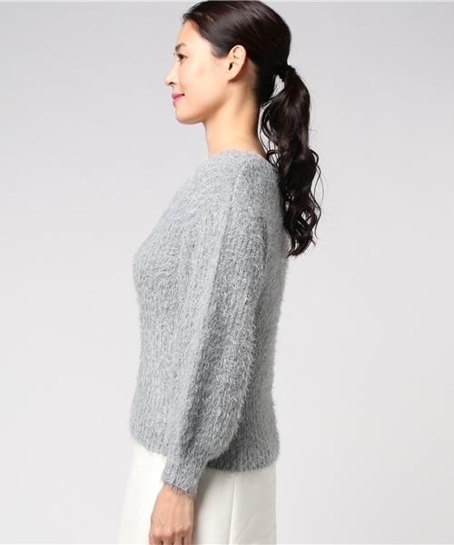 rps（アールピーエス）の「フェザーリブＶネック長袖ニットプルオーバー（ニット/セーター・レディース・ピンク/アイボリー/杢グレー/マスタード/ボルドー・M）」の14枚目の写真