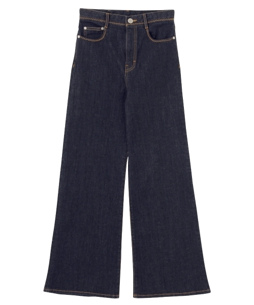 MURUA（ムルーア）の「ハイウエストスリムフレアＤＥＮＩＭパンツ（デニムパンツ・レディース・ブルー/インディゴブルー・2/1）」の9枚目の写真