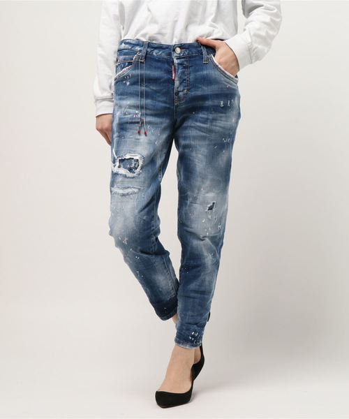 DSQUARED2(ディースクエアード)の「Pants 5 pockets /Hockney jean /Light White ripped wash /0181(デニムパンツ・レディース・ブルー・36/34)」の1枚目の写真