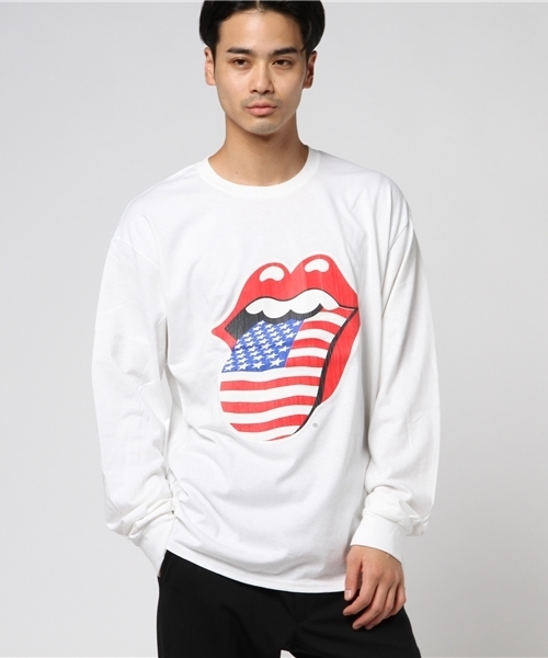 JACKROSE(ジャックローズ)の「The Rolling Stones USA・ロングTシャツ(Tシャツ/カットソー・メンズ・ホワイト/ブラック・S/M/L)」の2枚目の写真