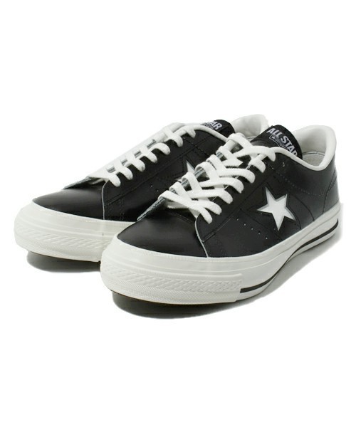 CONVERSE(コンバース)の「ONE STAR J/ワンスター J(スニーカー・メンズ・ホワイト×ブラック/ホワイト×レッド/ブラック×ホワイト/ブラック×ブラック・4.5/5/5.5/6/6.5/7/7.5/8/8.5/9/9.5/10.5)」の1枚目の写真