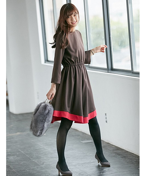 Fabia ファビア の イレギュラーヘムバイカラーワンピース ワンピース Wear