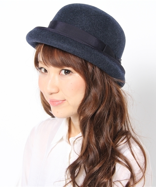 BEAMS BOY（ビームスボーイ）の「□BEAMS BOY / ロールアップ ボーラーハット（ハット・レディース・ブラウン/ネイビー・ONE SIZE）」の2枚目の写真