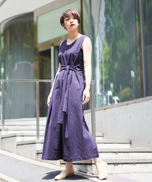 CIAOPANIC | リネン混ウエストリボンサロペット(サロペット/オーバーオール)