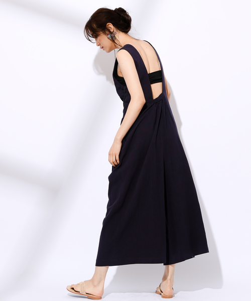 CIAOPANIC(チャオパニック)の「リネン混ウエストリボンサロペット(サロペット/オーバーオール・レディース・ベージュ/ネイビー・FREE)」の14枚目の写真