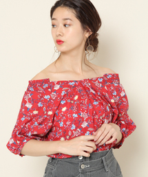 PAGEBOY | エスニックフラワースモック襟(シャツ/ブラウス)