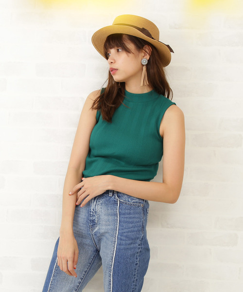 FREE'S MART（フリーズマート）の「ベーシックカンカン帽（ハット・レディース・ホワイト/ブラウン・ﾌﾘ-）」の8枚目の写真