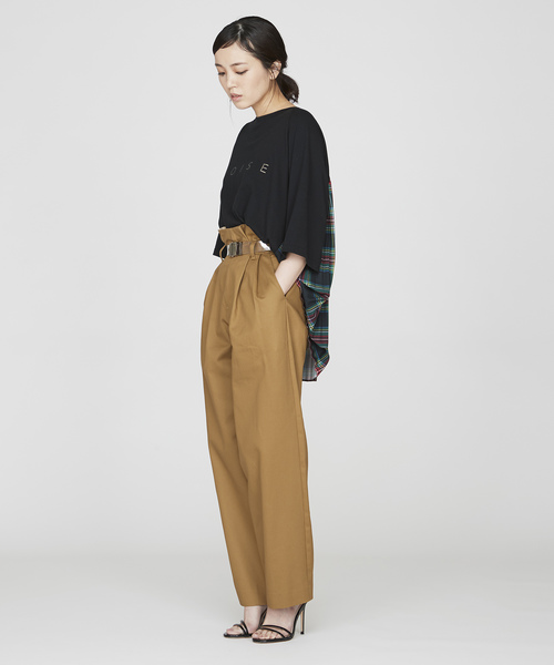 TRUNO by NOISE MAKER（トルノバイノイズメーカー）の「ハイウエストヴィンテージチノタックパンツ（チノパンツ・レディース・ネイビー/ブラウン/カーキ・38/36）」の5枚目の写真