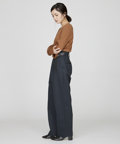 TRUNO by NOISE MAKER（トルノバイノイズメーカー）の「ハイウエストヴィンテージチノタックパンツ（チノパンツ・レディース・ネイビー/ブラウン/カーキ・38/36）」の13枚目の写真