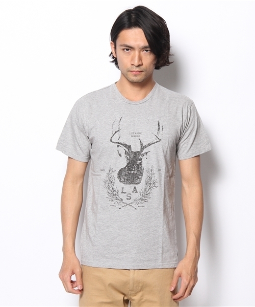 CASPER JOHN(キャスパージョン)の「【LOST ANGLE】DEER Tシャツ(Tシャツ/カットソー・メンズ・ネイビー/グレー・LARGE/MEDIUM/SMALL)」の3枚目の写真