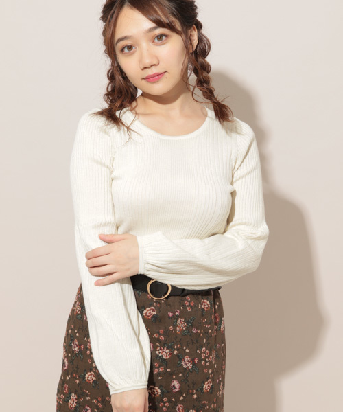 apres jour（アプレジュール）の「袖ボリュームワイドリブトップス【ZOZOTOWN限定アイテム】（ニット/セーター・レディース・ブラック/ベージュ/オフホワイト/ボルドー/スモークピンク・フリー）」の3枚目の写真