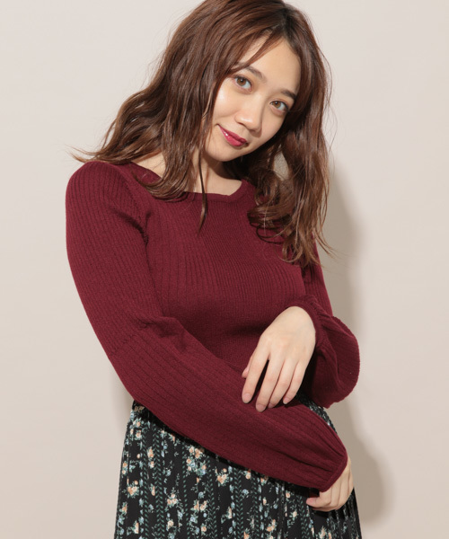 apres jour（アプレジュール）の「袖ボリュームワイドリブトップス【ZOZOTOWN限定アイテム】（ニット/セーター・レディース・ブラック/ベージュ/オフホワイト/ボルドー/スモークピンク・フリー）」の5枚目の写真