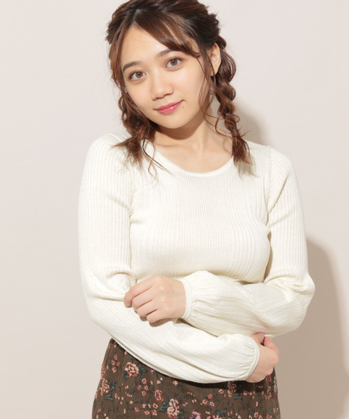 apres jour（アプレジュール）の「袖ボリュームワイドリブトップス【ZOZOTOWN限定アイテム】（ニット/セーター・レディース・ブラック/ベージュ/オフホワイト/ボルドー/スモークピンク・フリー）」の6枚目の写真