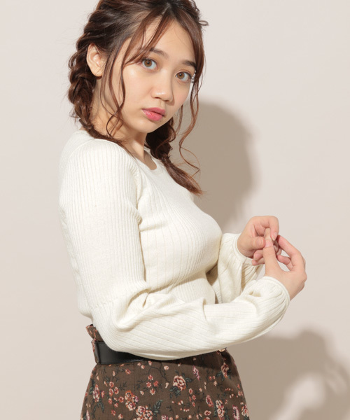 apres jour（アプレジュール）の「袖ボリュームワイドリブトップス【ZOZOTOWN限定アイテム】（ニット/セーター・レディース・ブラック/ベージュ/オフホワイト/ボルドー/スモークピンク・フリー）」の8枚目の写真