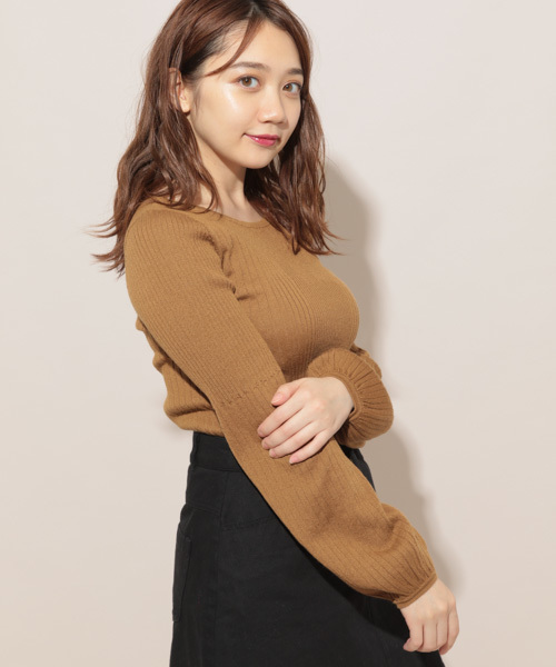 apres jour（アプレジュール）の「袖ボリュームワイドリブトップス【ZOZOTOWN限定アイテム】（ニット/セーター・レディース・ブラック/ベージュ/オフホワイト/ボルドー/スモークピンク・フリー）」の14枚目の写真