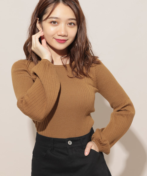 apres jour（アプレジュール）の「袖ボリュームワイドリブトップス【ZOZOTOWN限定アイテム】（ニット/セーター・レディース・ブラック/ベージュ/オフホワイト/ボルドー/スモークピンク・フリー）」の15枚目の写真