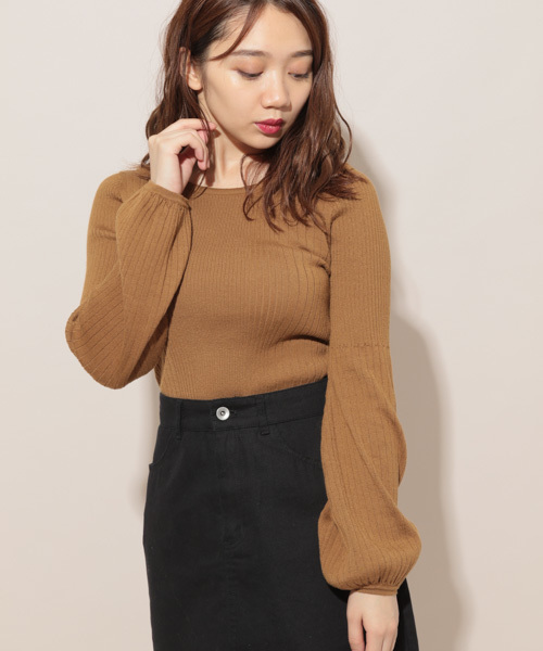 apres jour（アプレジュール）の「袖ボリュームワイドリブトップス【ZOZOTOWN限定アイテム】（ニット/セーター・レディース・ブラック/ベージュ/オフホワイト/ボルドー/スモークピンク・フリー）」の16枚目の写真