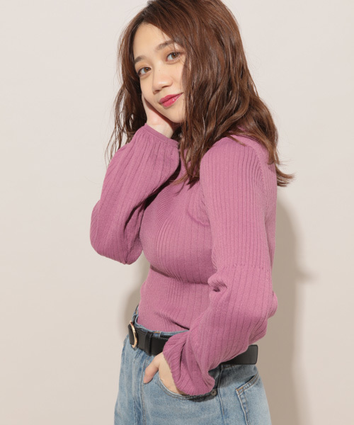 apres jour（アプレジュール）の「袖ボリュームワイドリブトップス【ZOZOTOWN限定アイテム】（ニット/セーター・レディース・ブラック/ベージュ/オフホワイト/ボルドー/スモークピンク・フリー）」の19枚目の写真