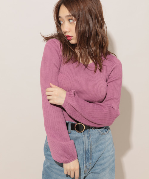 apres jour（アプレジュール）の「袖ボリュームワイドリブトップス【ZOZOTOWN限定アイテム】（ニット/セーター・レディース・ブラック/ベージュ/オフホワイト/ボルドー/スモークピンク・フリー）」の20枚目の写真