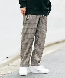 kutir | belted wide PT / ベルト付チェックワイドストレートパンツ(その他パンツ)