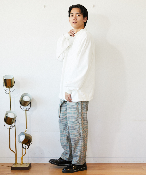 kutir(クティール)の「belted wide PT / ベルト付チェックワイドストレートパンツ(その他パンツ・メンズ・ベージュ系その他/ブラック/グレー系その他/ブラウン系その他/グリーン系その他/グレー系その他3/ベージュ系その他2/グレー系その他2・SMALL/MEDIUM/LARGE)」の15枚目の写真