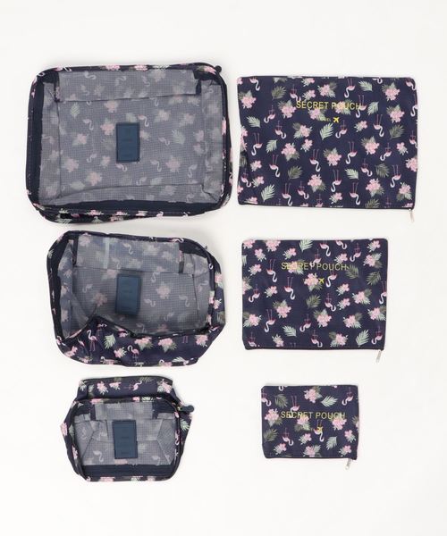 classicalelf(クラシカルエルフ)の「映えるプリント柄のトラベルポーチ6点セット(トラベルグッズ・レディース・ブラック/ピンク/ネイビー/ブルー/グリーン・ONE SIZE)」の10枚目の写真