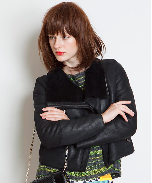 'PalinkA（パリンカ）の「Baby LambムートンライダースJK（その他アウター・レディース・ブラック・36/38）」の12枚目の写真