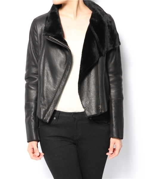 'PalinkA（パリンカ）の「Baby LambムートンライダースJK（その他アウター・レディース・ブラック・36/38）」の4枚目の写真