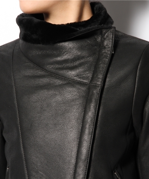 'PalinkA（パリンカ）の「Baby LambムートンライダースJK（その他アウター・レディース・ブラック・36/38）」の5枚目の写真