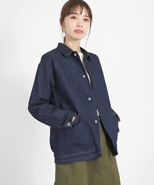 D M G ドミンゴ の D M G ディーエムジー 8ozコットンリネンデニム カバーオール カバーオール Wear