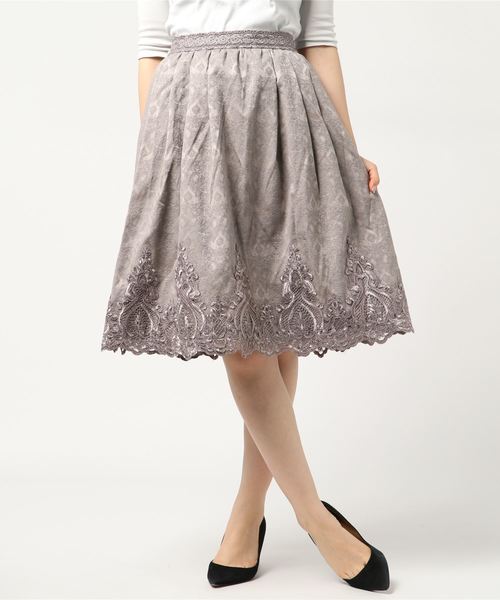 axes femme（アクシーズファム）の「ジャカード裾レーススカート