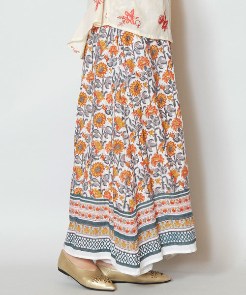 チャイハネ（チャイハネ）の「【チャイハネ】yul 麻混ブロックプリントワイドパンツ（その他パンツ・レディース・ブルー/グリーン/パープル/レッド・FREE）」の16枚目の写真