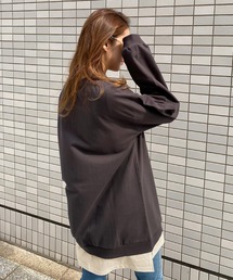 シャツレイヤード風ビッグシルエットスウェットトップス