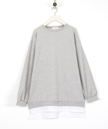 シャツレイヤード風ビッグシルエットスウェットトップス