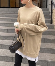 KOBE LETTUCE | シャツレイヤード風ビッグシルエットスウェットトップス(スウェット)